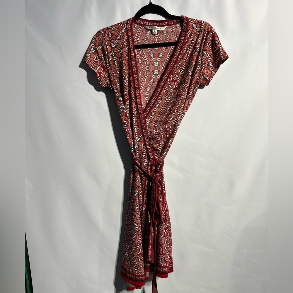 Max Studio Red Geometric Midi Dress